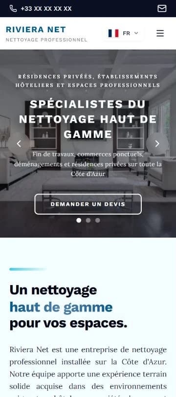 L’identité Riviera Net appliquée au site, à la navigation et aux appels à l’action